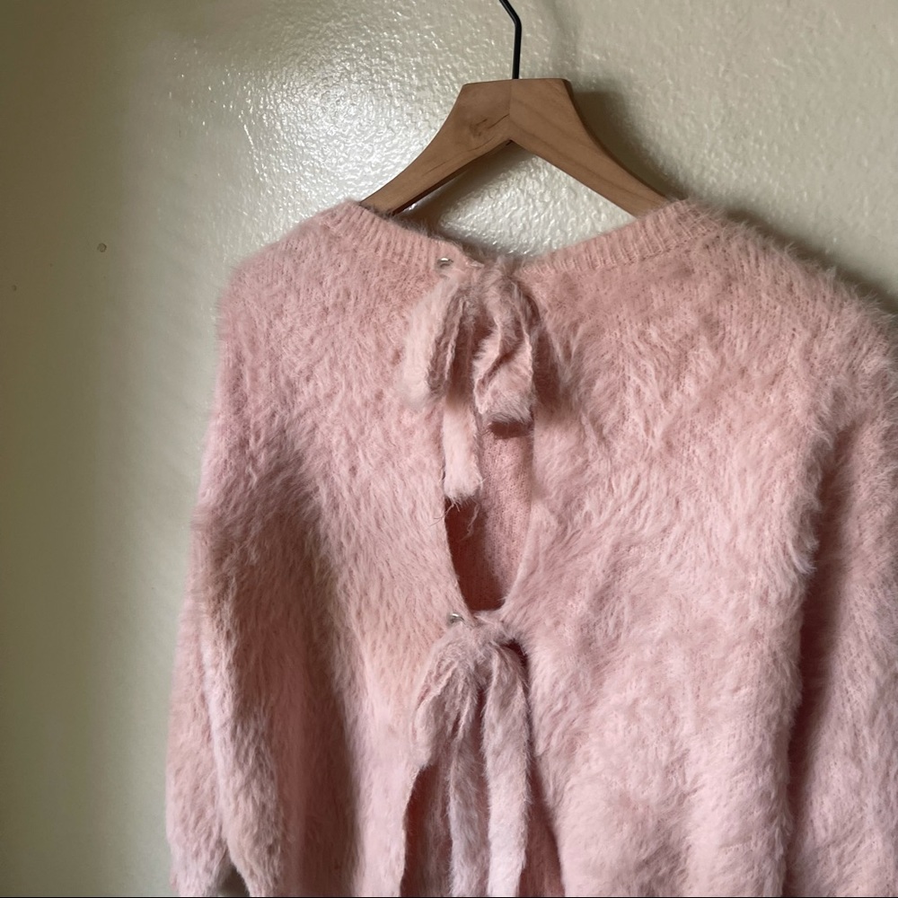 Lulus | Weekend In Aspen Blush Pink Backless Sweater Top - Picture 9 of 9